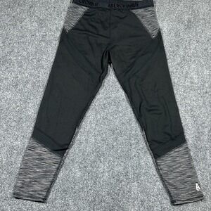 Abercrombie & Fitch Womens Black Gray Space‎ Dye Mesh Active Leggings Large